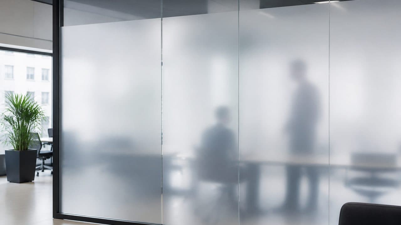 窓に貼られたすりガラス調の目隠しフィルム(フォグラス)のイメージ