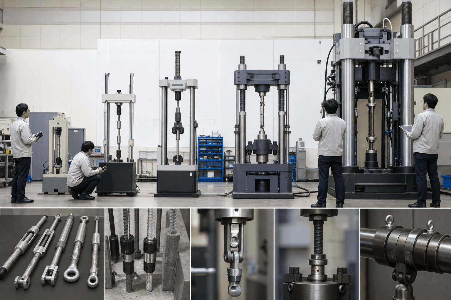 6kNから100kNまでのアンカー引張試験機の荷重範囲を比較するイメージ