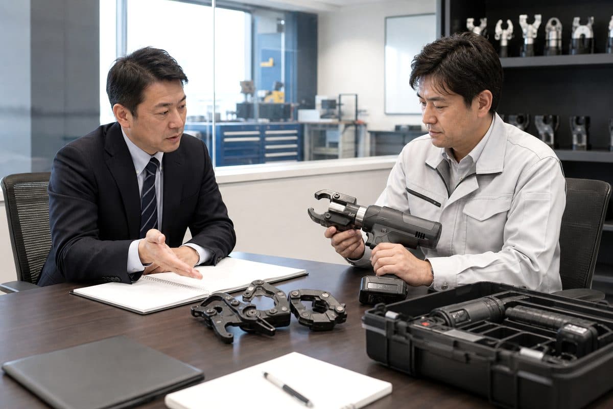 法人が多機能工具を標準化して選定するイメージ
