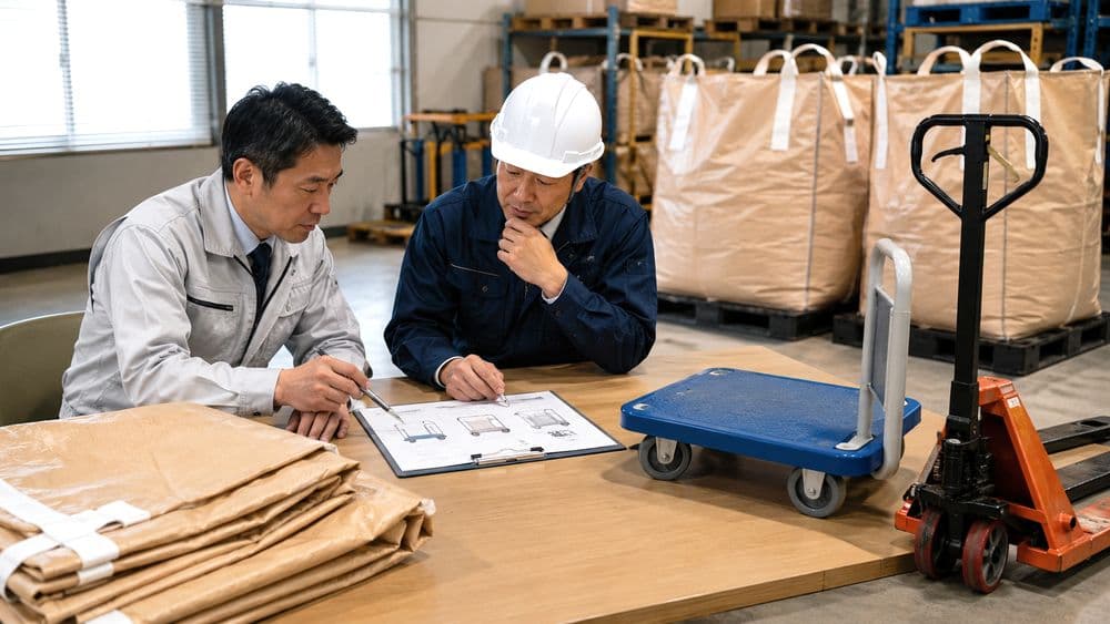 フレコンバッグ導入前の法人購買チェックリストのイメージ