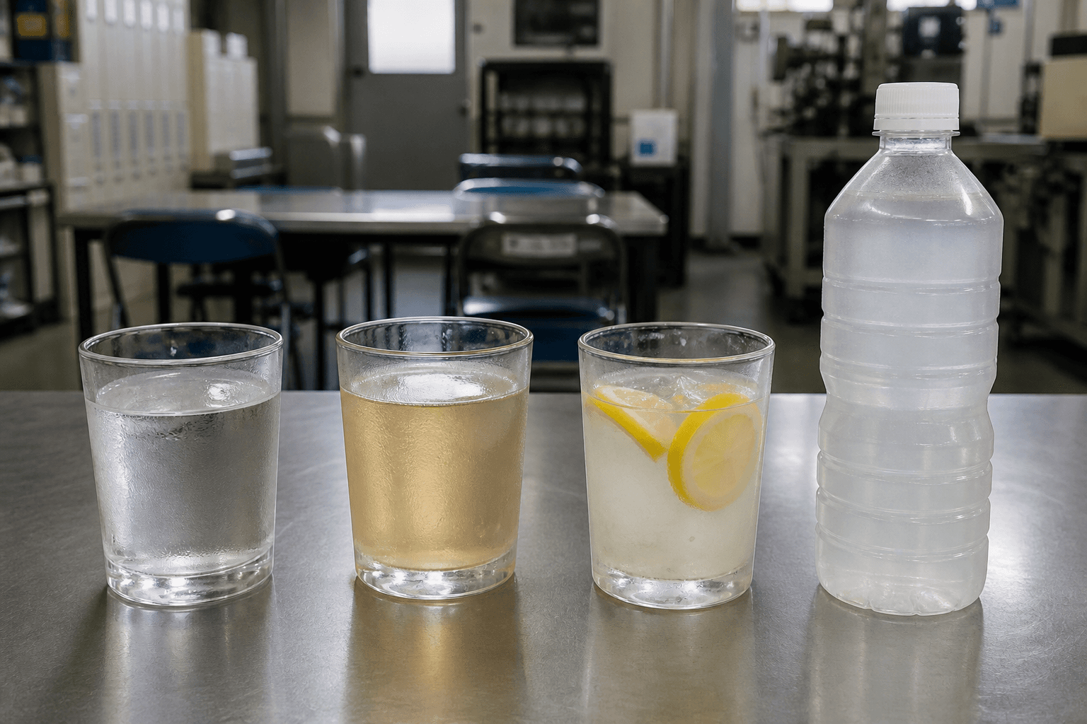 水・はちみつ水・塩入り飲料・市販補給飲料を比較するイメージ
