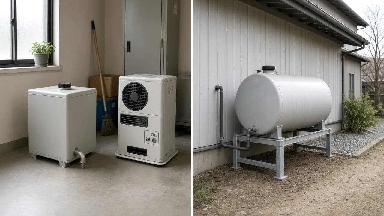 灯油タンクの選び方|室内用・屋外用と容量目安