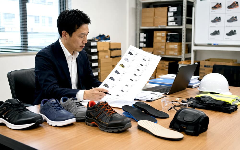 法人向けに安全靴を選定するチェックリストのイメージ