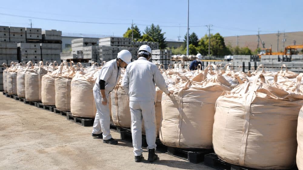 屋外仮置き向けの耐候性フレコンバッグのイメージ