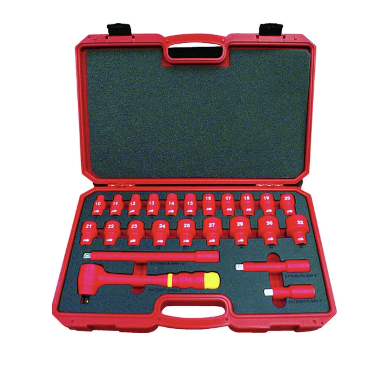 TRUSCO 絶縁ソケットレンチセット 6角 差込角12.7mm TZSW4-24S